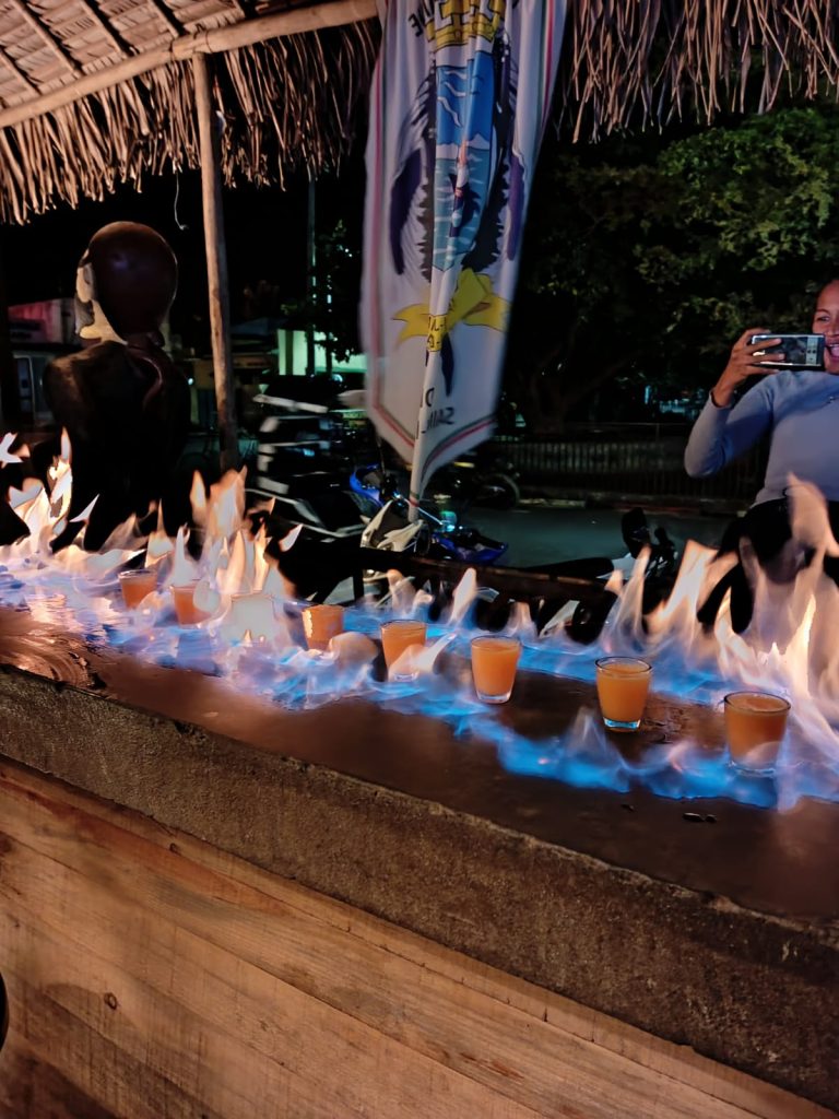 Tirs de boissons enflammées